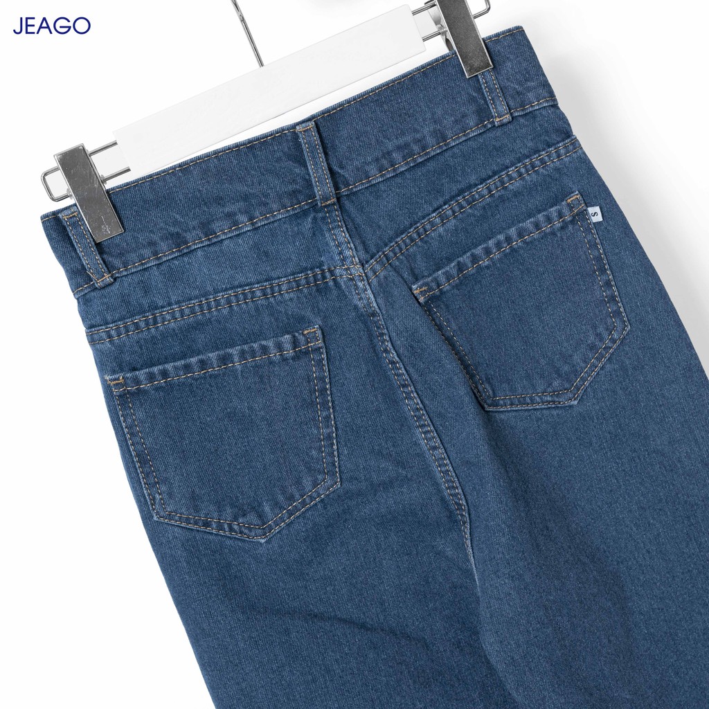 Quần Baggy nữ xanh Đậm hai nút trẻ trung năng động JEAGO