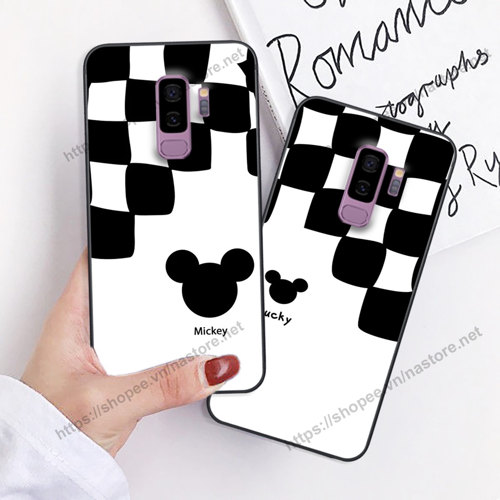 Ốp lưng Samsung S9 / S9 Plus / S9+ trái tim họa tiết caro, mikey họa tiết beabrick kaws cute