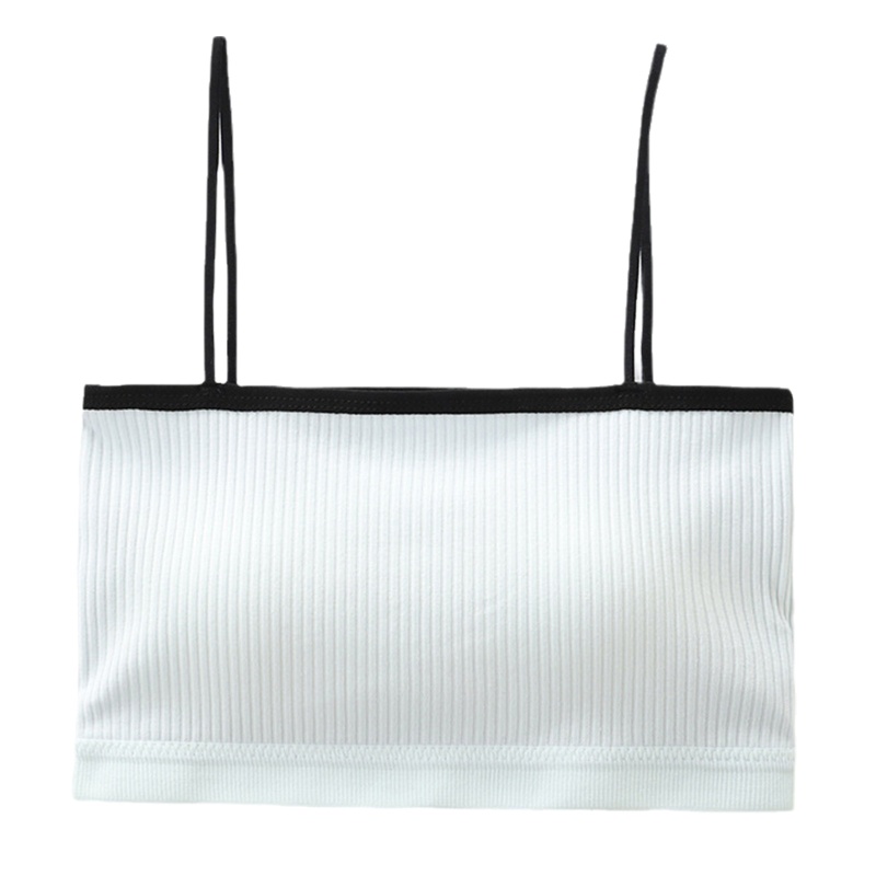 Áo Bra Dạng Ống Hai Dây Có Mút Đệm Ngực Màu Sắc Tương Phản Dành Cho Bạn Nữ Tuổi Teen