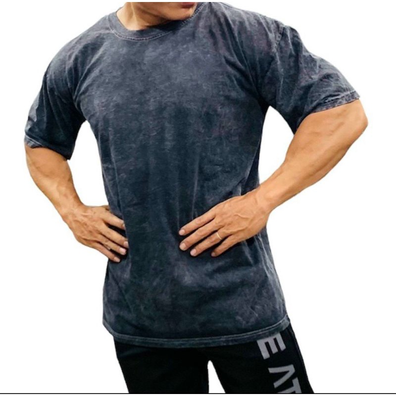 [giảm sốc] Áo gym nam OVERSIZE woash cotton 60-75kg