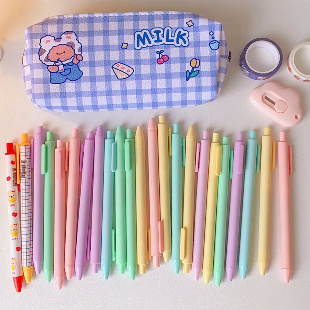 Túi Đựng Bút / Mỹ Phẩm Bằng Da Pu Đa Năng Sức Chứa Lớn In Họa Tiết Hoạt Hình Dễ Thương Cho Học Sinh