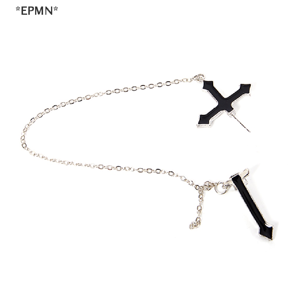 Khuyên tai HWETR dáng dài kiểu thánh giá phong cách punk thời trang