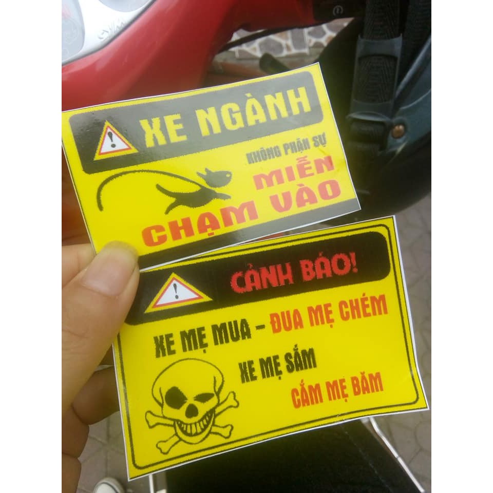Decal Sticker Hình Dán Cảnh Báo Xe