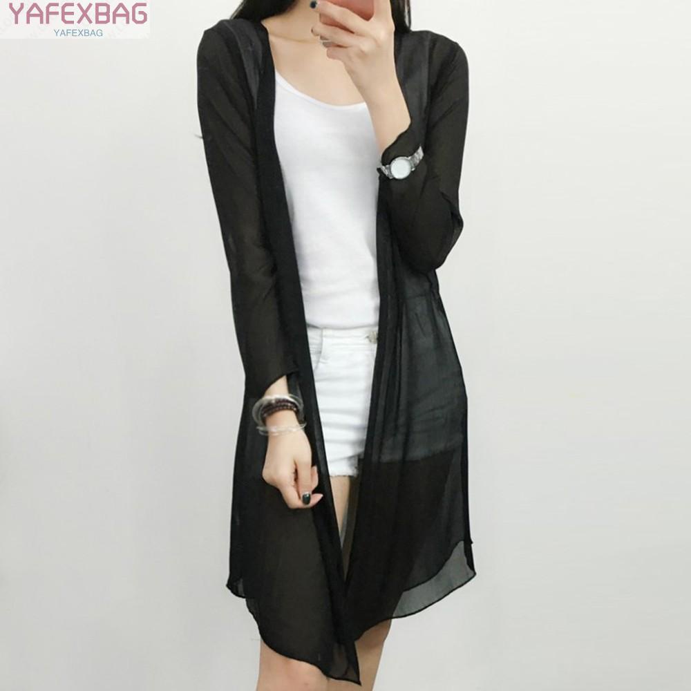 Áo khoác tay dài chất liệu voan thời trang mùa hè