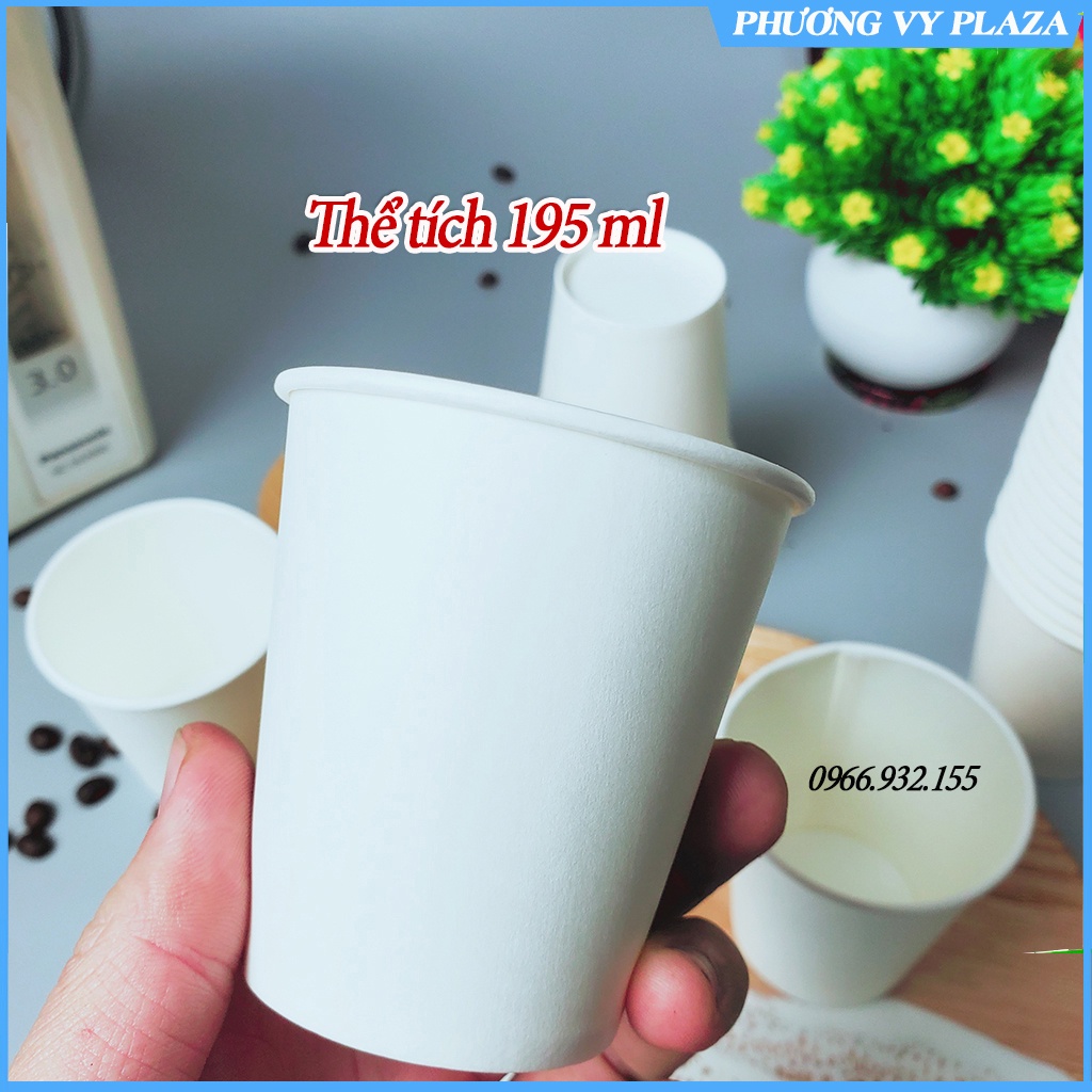 Lốc 50 cốc giấy uống nước dùng 1 lần 6.5oz(185ml)