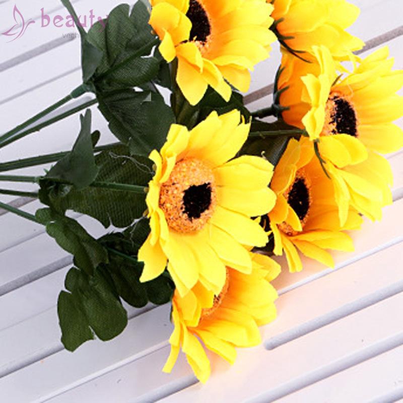 Hoa hướng dương nhân tạo cỡ 30cm*68cm dùng trang trí tiện lợi
