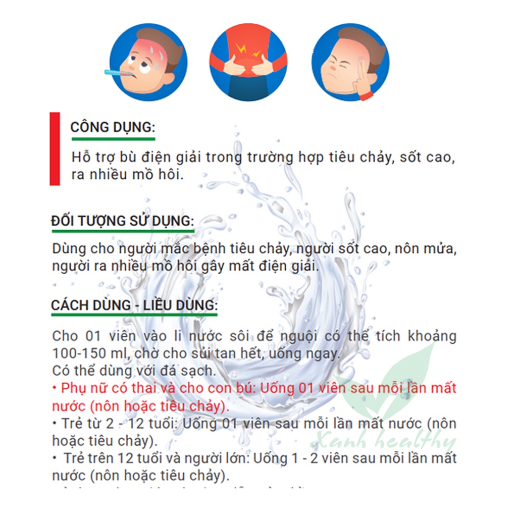 Viên sủi Oresol Gold LP - Bổ sung điện giải, hạn chế mất nước, tăng cường sức khỏe - Tuýp 20 viên