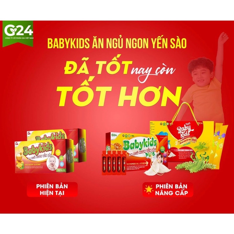 Babykids ăn ngủ ngon yến sào bé khỏe mạnh mau lớn tăng kg đều