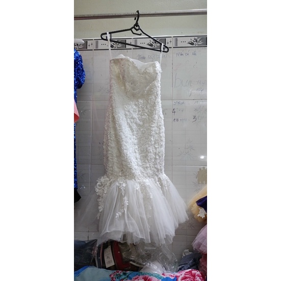 Đầm cô dâu đính đá size S