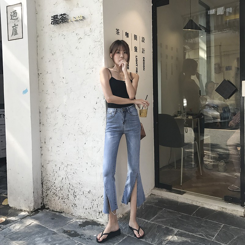 Quần jean nữ ống loe dáng ôm Emilyshop