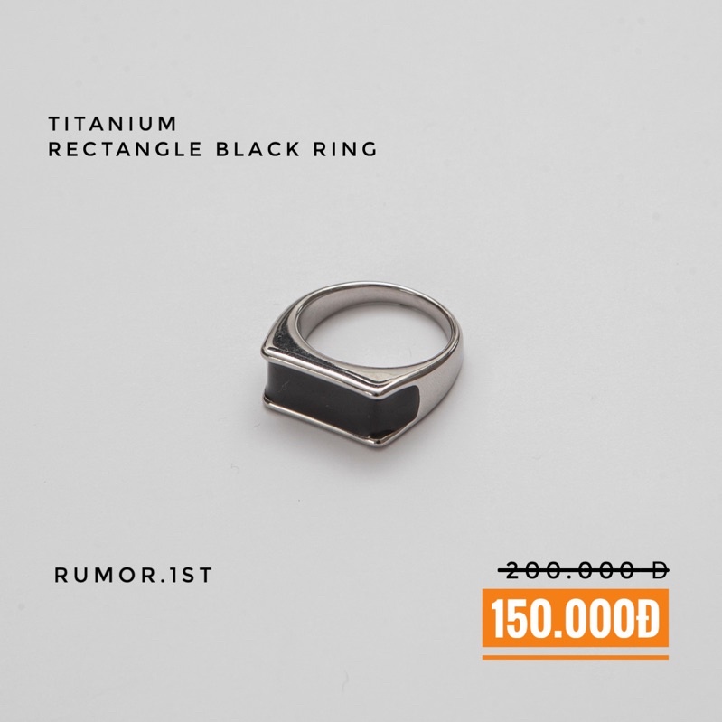 Nhẫn Rectangle Black stone