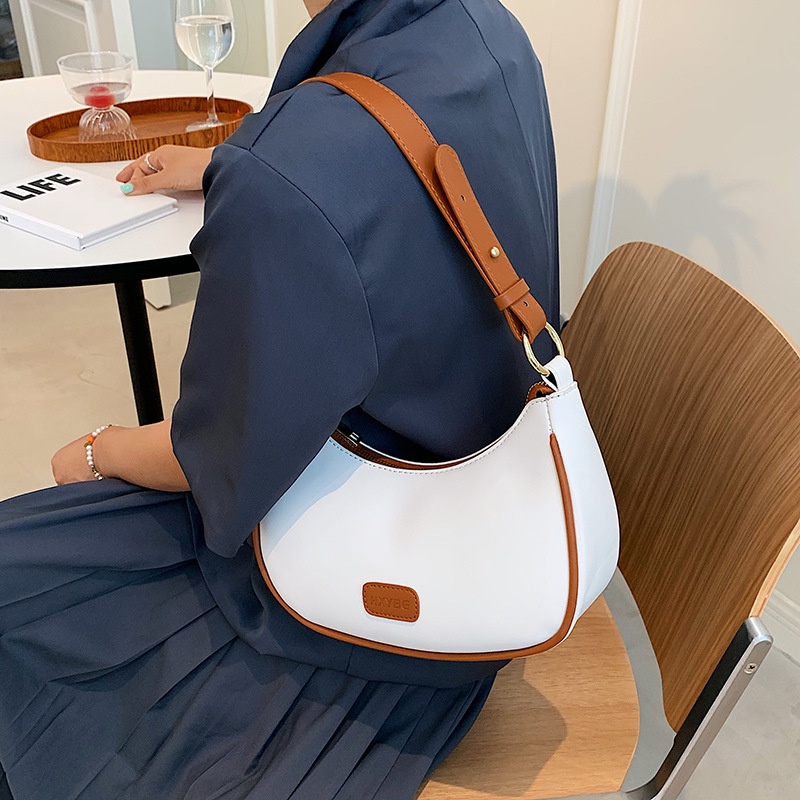 Túi đeo dưới cánh tay Một Bên Vai Màu Tương Phản Thời Trang Hàn Quốc Mới 2022