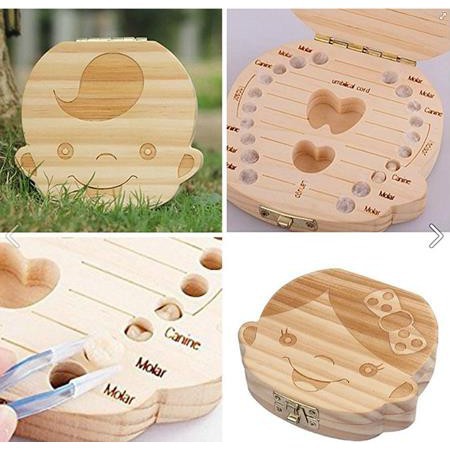 Hộp lưu giữ răng sữa bằng gỗ thông cho bé yêu