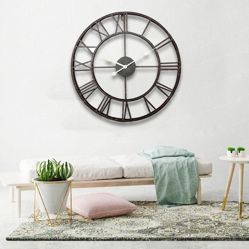 Epoch 1 Đồng Hồ Treo Tường Hình Đầu Lâu Bằng Sắt Không Gây Ồn Chịu Được Sức Nặng Cho Phòng Số La Mã
