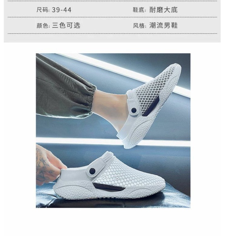 Dép Bít Mũi Đục Lỗ Thoáng Khí Khử Mùi Đế Mềm Chống Trượt Thời Trang Mùa Hè Cho Nam