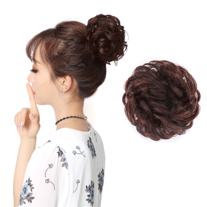 Búi Tóc Giả Xoăn Co Giãn Bằng Sợi Tổng Hợp Cho Nữ