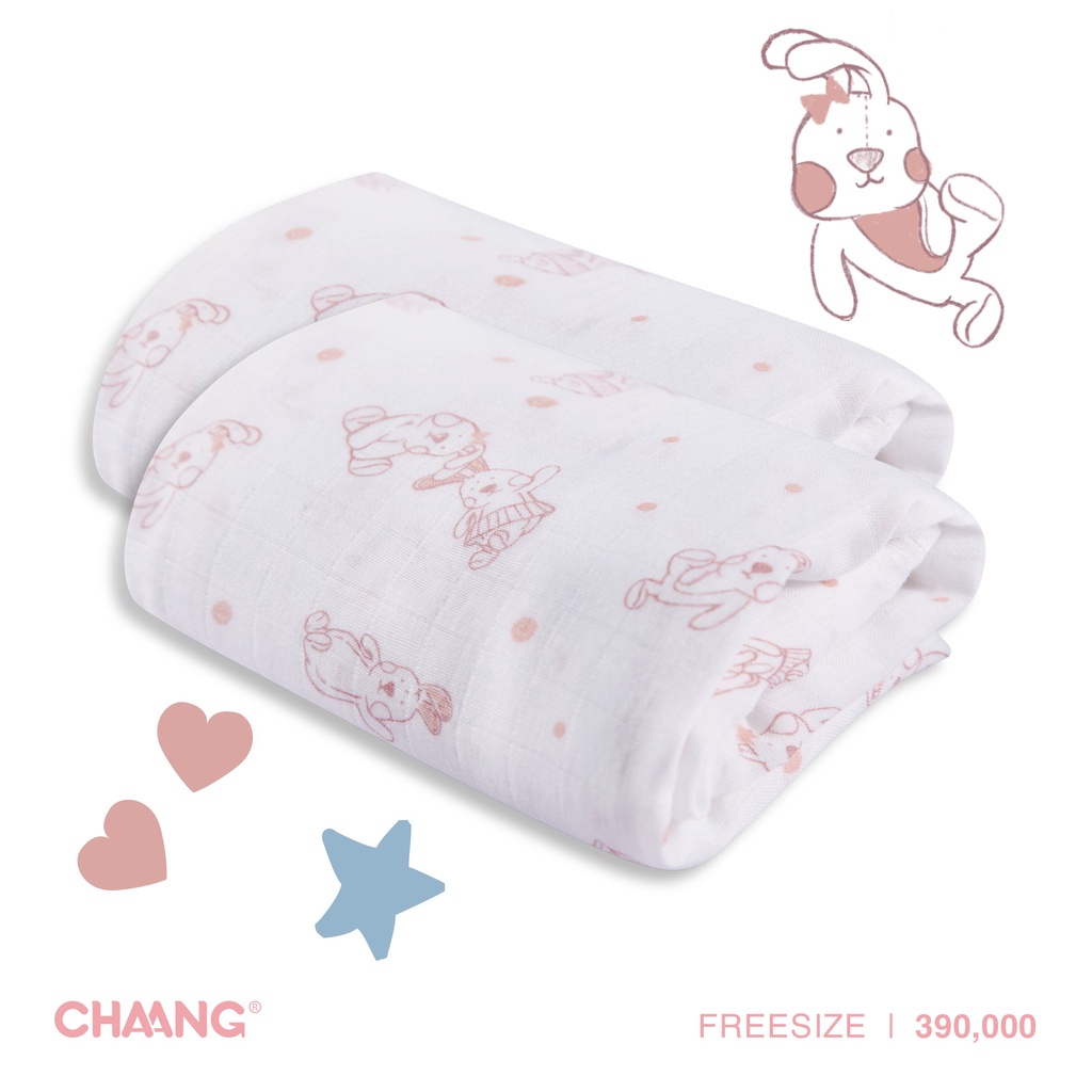 Khăn đa năng, khăn tắm sơ sinh Chaang cho bé kích thước 120x120cm (set 2 chiếc)