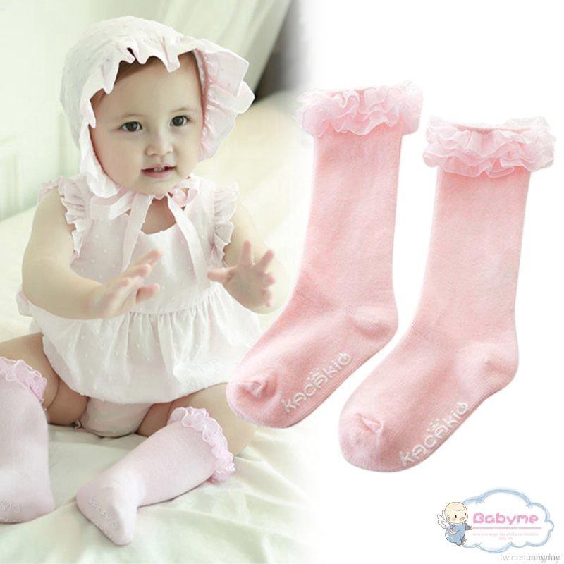 ☀ sunny ღ Tất đầu gối phối ren đáng yêu cho bé gái