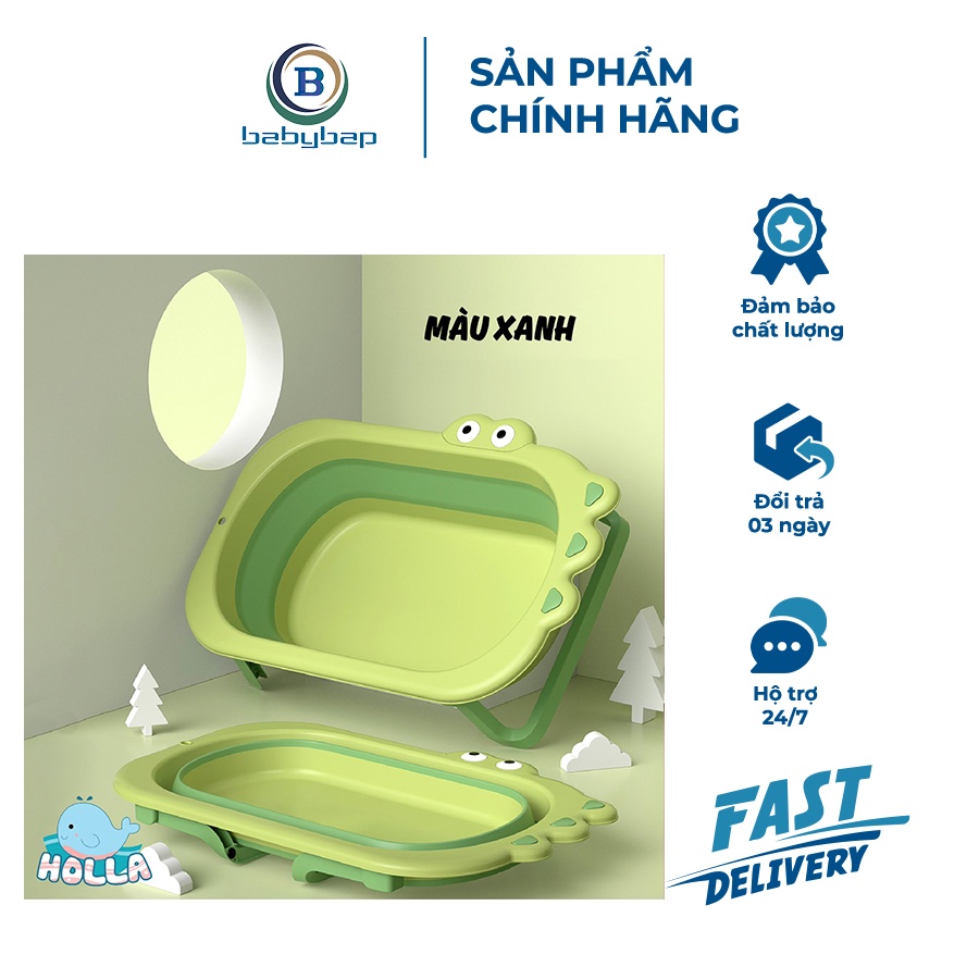Chậu Tắm Hình Cá Sấu Gấp Gọn Kèm Phao Holla HL - 03139
