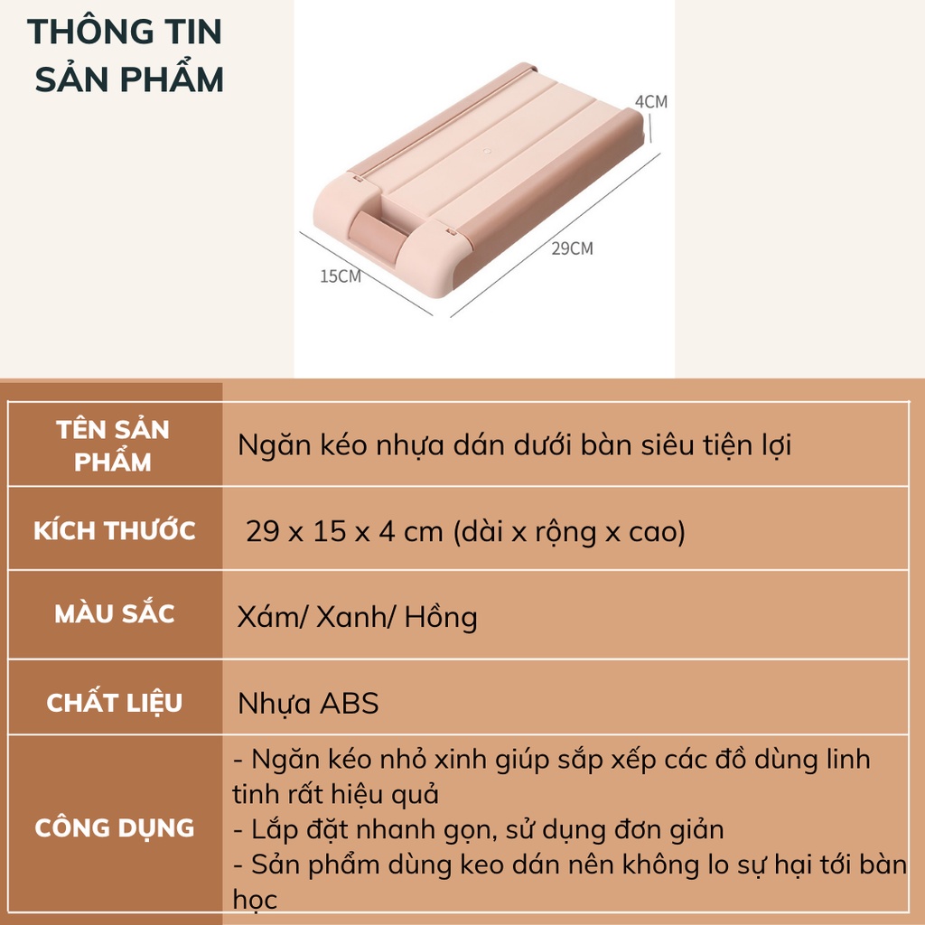 Ngăn kéo mini dán dưới bàn tiện lợi DECOSA