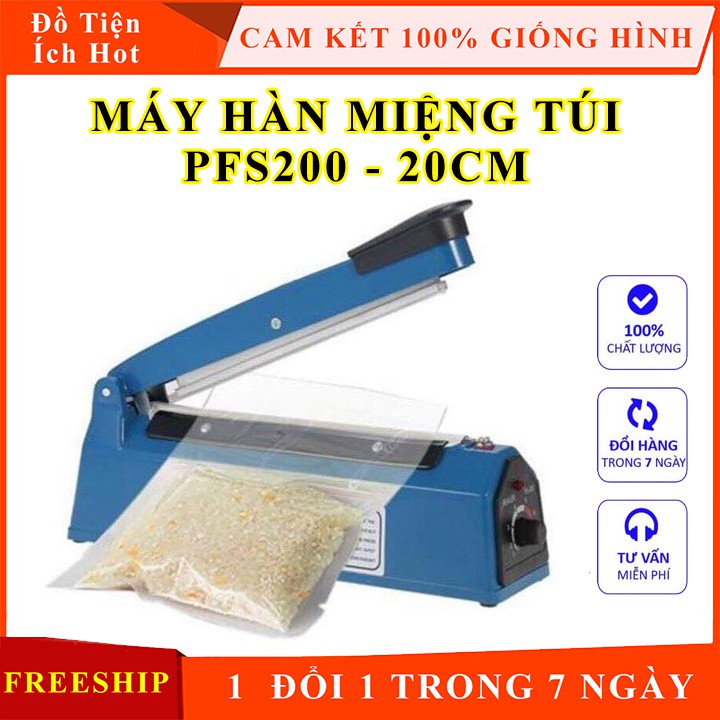 Máy hàn miệng túi dập tay 20cm PFS200 - Tặng kèm 1 thanh dây hàn dự phòng