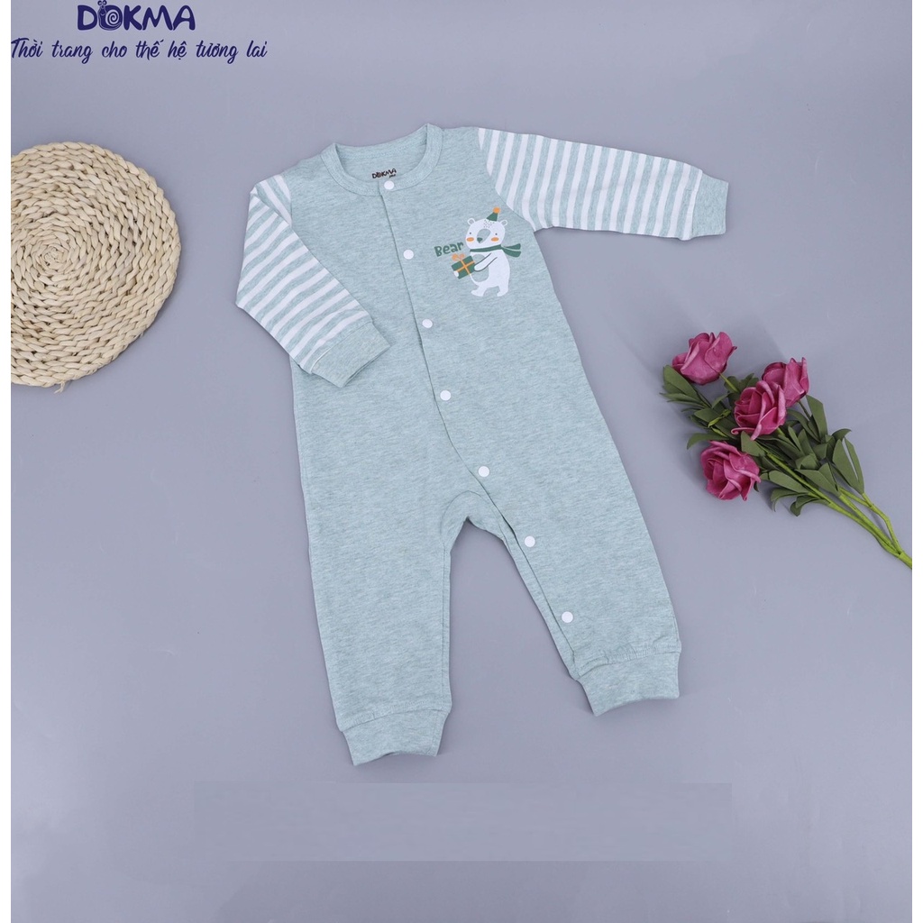 DMB130 Bộ body cài lệch dài tay Dokma (3-12M)