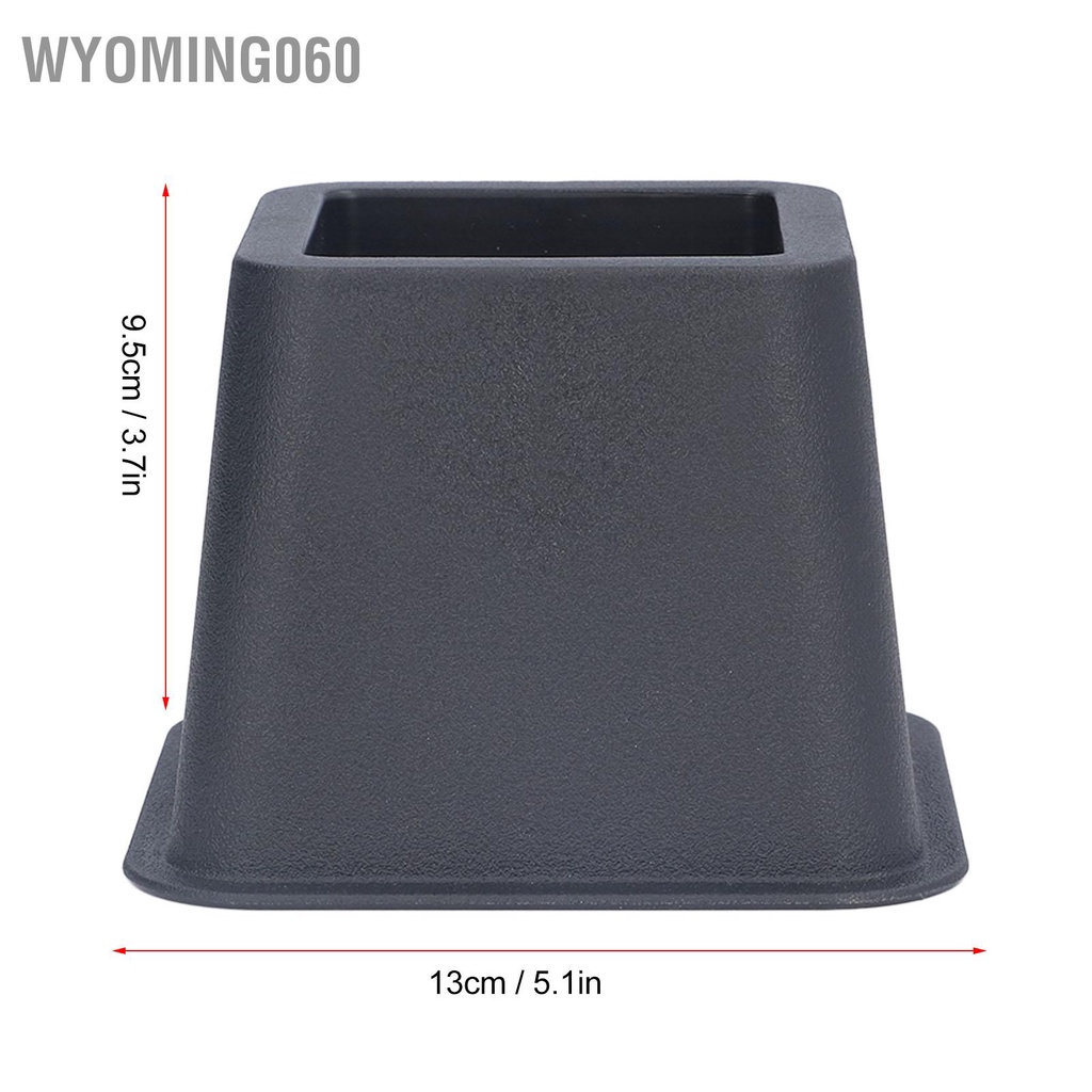 Set 6 Miếng Đệm Chân Ghế Sofa / Giường Ngủ Hình Thang 3 Inch Màu Đen