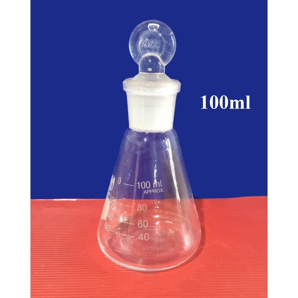 BÌNH TAM GIÁC THỦY TINH CÓ NÚT BORO, dung tích 50 - 1000ml  - DỤNG CỤ THÍ NGHIỆM