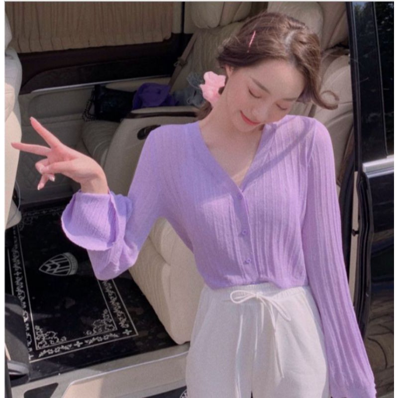 Áo khoác len cardigan mỏng nữ dáng ngắn AKL01