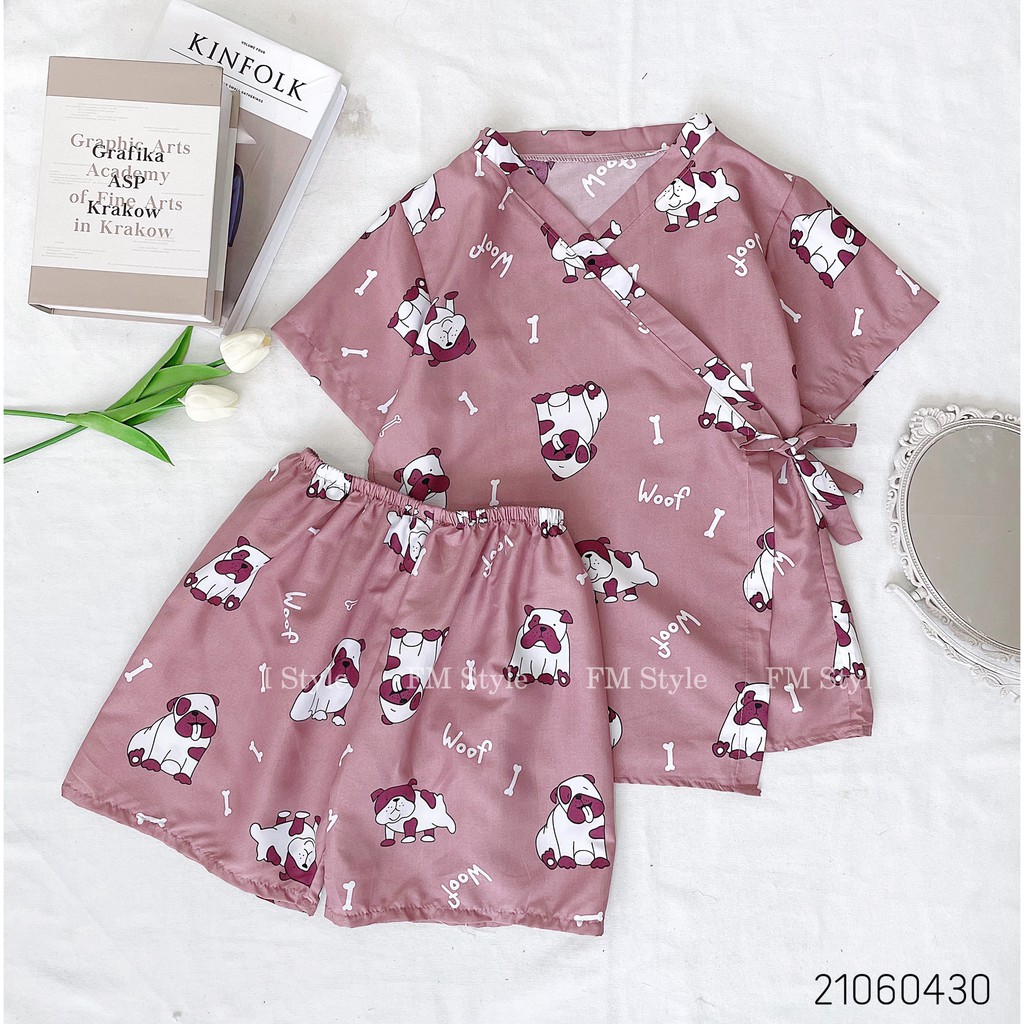 Set bộ kimono FM Style đồ bộ mặc nhà họa tiết hoạt hình dễ thương 21060430 | BigBuy360 - bigbuy360.vn