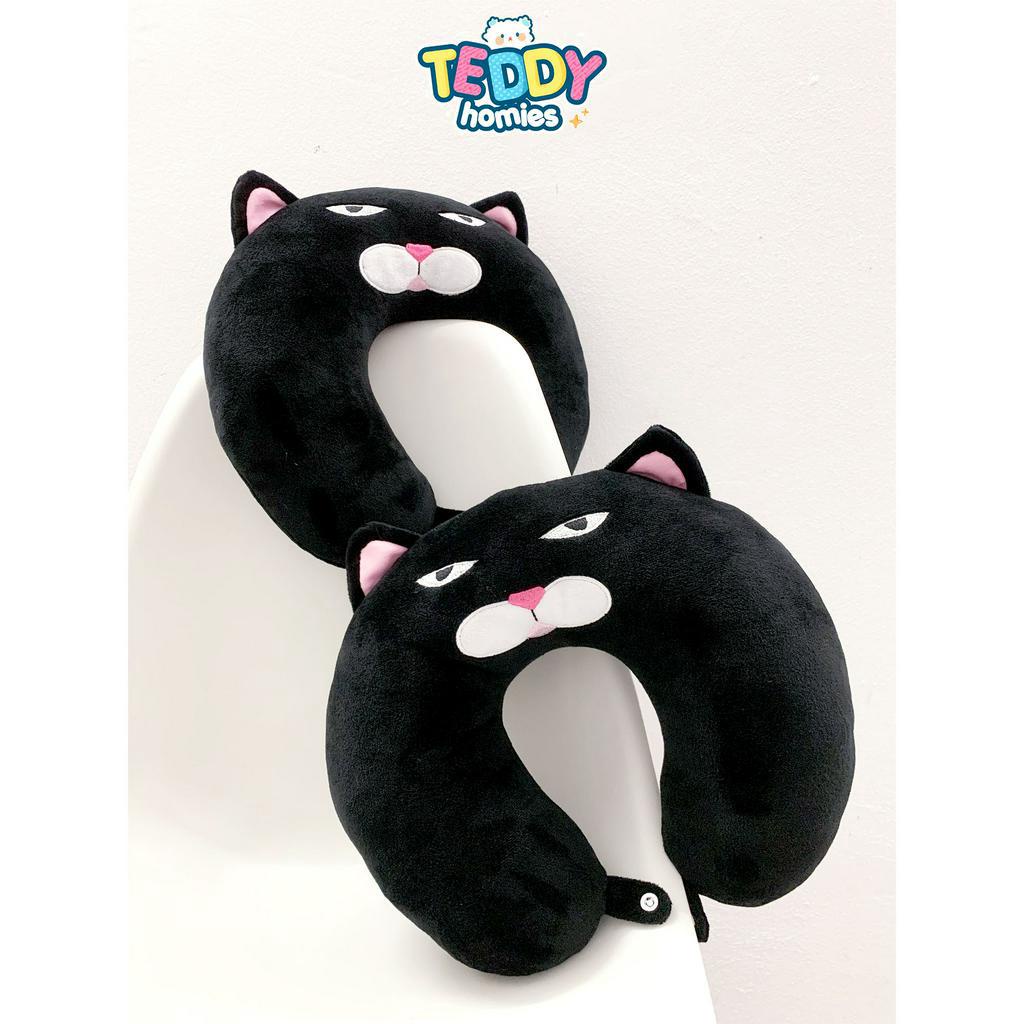 Gối Cổ Chữ U Cao Cấp Cúc Cài Teddy Homies TH118