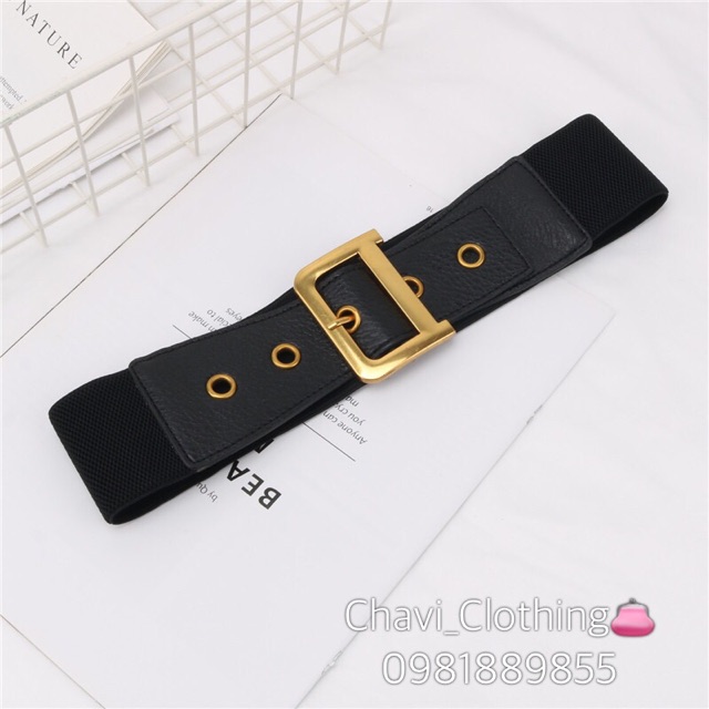 Đai váy bản 4cm sang chảnh mạ đồng vàng óng