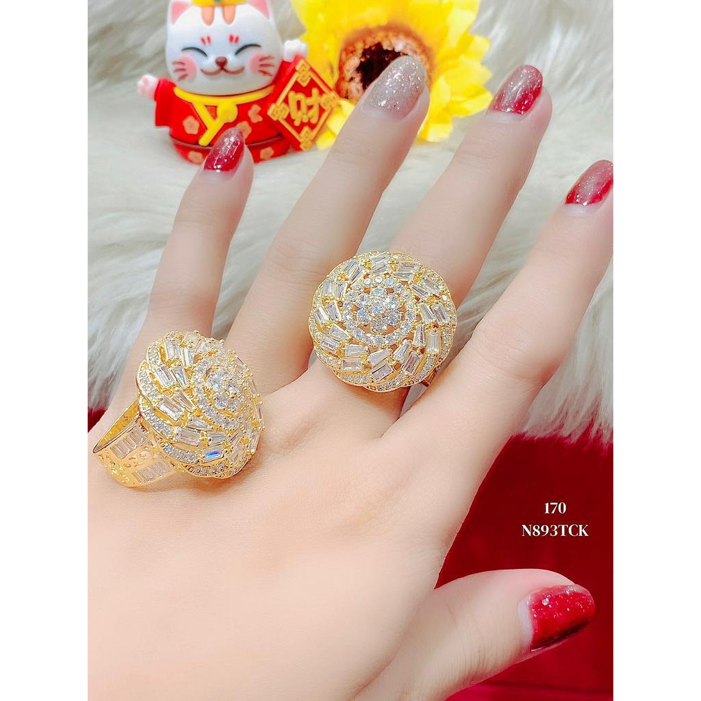 N893 Nhẫn nữ UHA mạ vàng 18k đính đá CZ - Trang Sức UHA