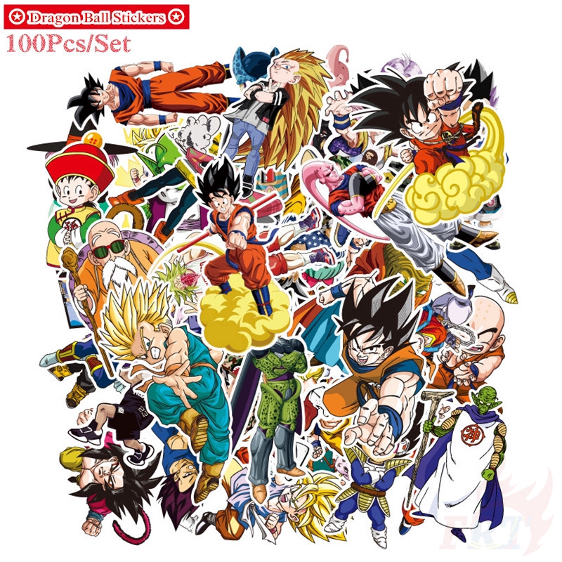 100 Miếng dán hoạt hình 7 viên ngọc rồng dùng dán hành lý ván trượt