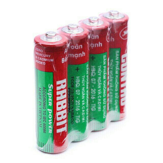 Vỉ Pin Con Thỏ 2A 4 Viên