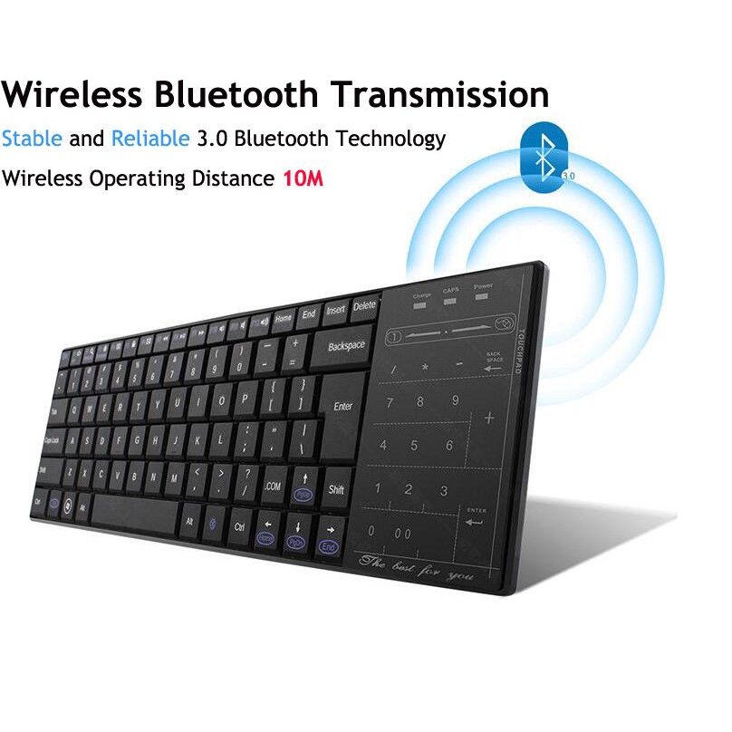 Bàn Phím Bluetooth 3.0 Không Dây Tích Hợp Cảm Ứng Cho Điện Thoại / Máy Tính Bảng / Laptop