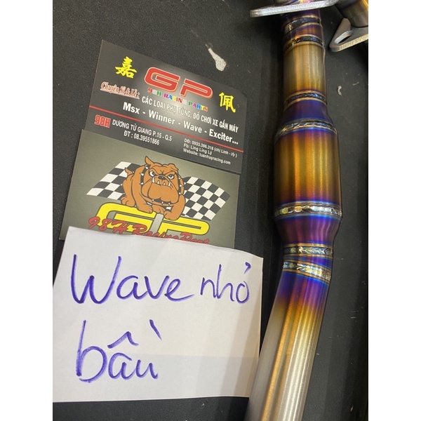 PTITANIUM cổ pô titan CNC bầu hơi xoắn  cho wave dream wave blade future neo 125 led sirius