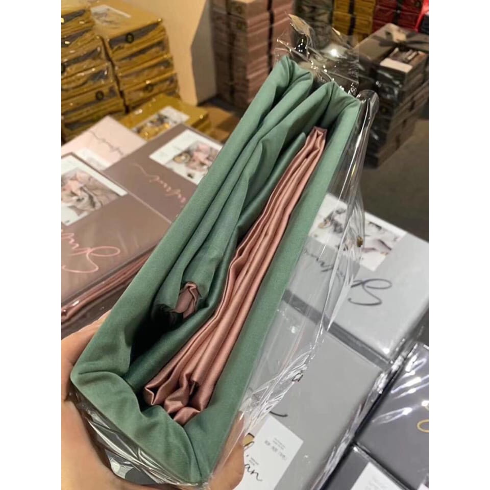 [HÀNG NHẬP KHẨU]Bộ chăn ga gối Lụa Sumoi tencel 60s phối màu_HÀNG NHẬP KHẨU CAO CẤP_Miễn phí bo chun theo kích thước nệm