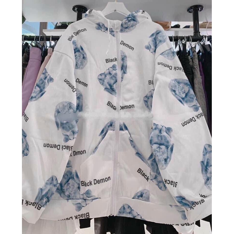 Áo khoác nỉ LOANG in 3D dây khóa kéo hàng xịn