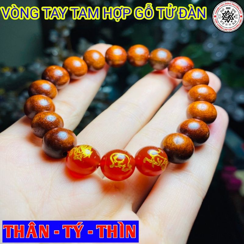 Vòng tam hợp THÂN - TÝ - THÌN gỗ tử đàn