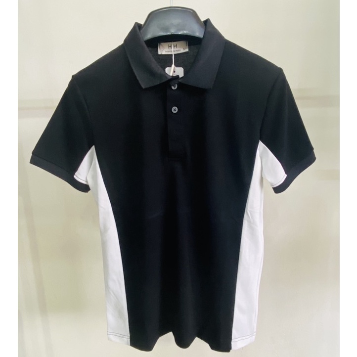 Áo polo phối mầu thời trang nam, Áo cộc tay mùa hè có cổ hoạ tiết mầu phong cách lịch sự btshop từ 45 đến 75 kg