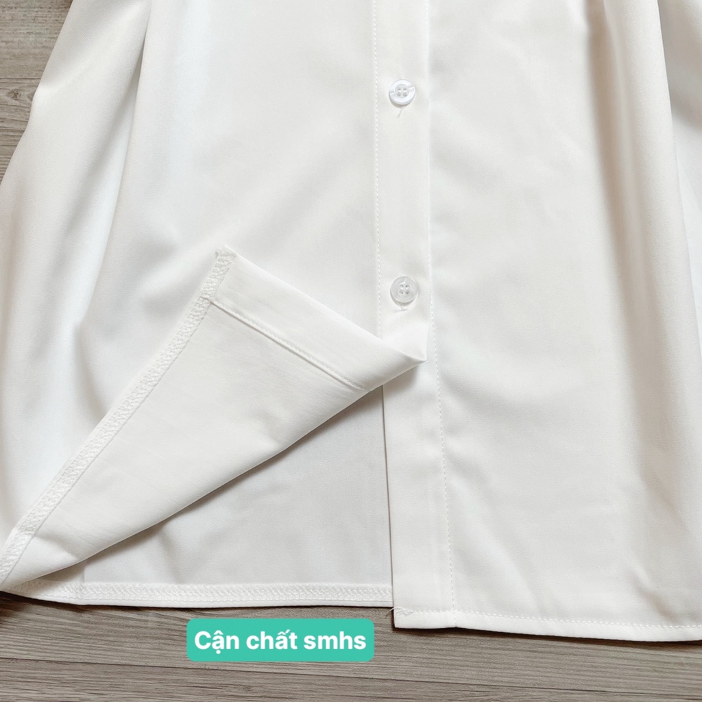 Bigsize Áo sơ mi trắng nữ tay ngắn form rộng kiểu áo sơ mi nữ  mặc đi làm công sở học sinh sinh viên đều đẹp mã smhs