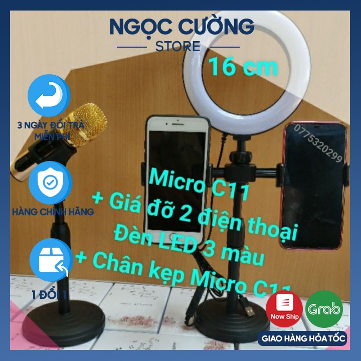 Micro C11 thu âm live stream cao cấp mới nhất 2020 com bo đầy đủ phụ kiện