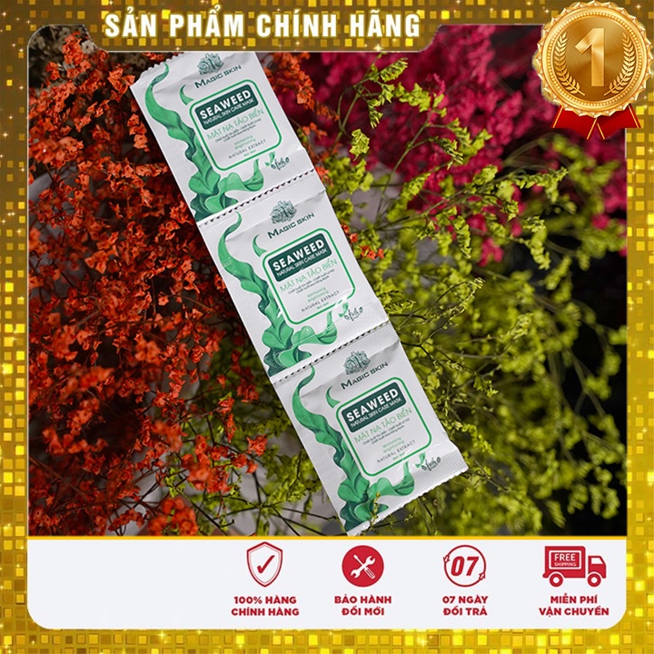 Mặt nạ tảo biển Magic Skin bổ sung dưỡng chất chống lão hóa cho da mặt hộp 3 gói