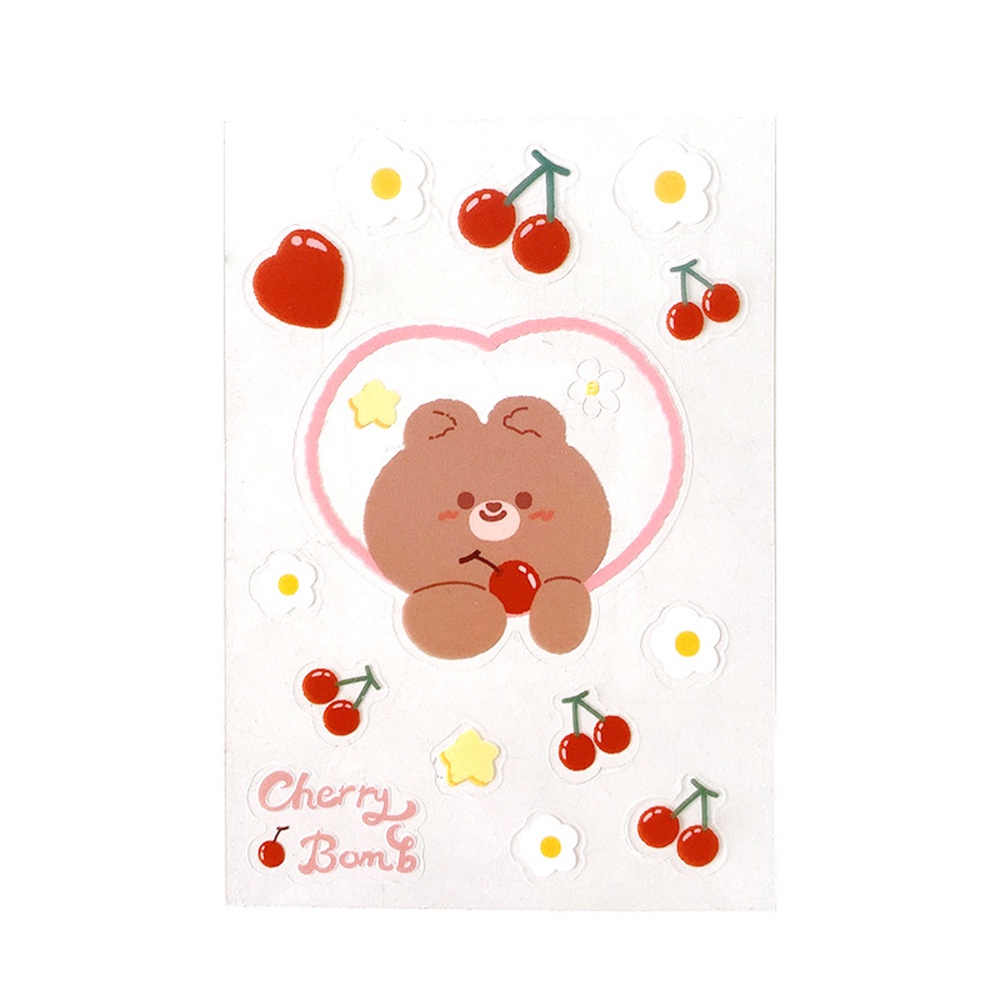 Bộ 5 Tấm Sticker Dán Trang Trí Bằng Pet Trong Suốt Chống Nước Hình Hoạt Hình Dễ Thương