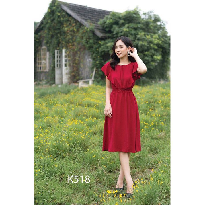 ĐẦM XÒE HÀNG THIẾT KẾ K518 - TIIN STORE (Hàng may thiết kế ,ảnh thật shop tự chụp)