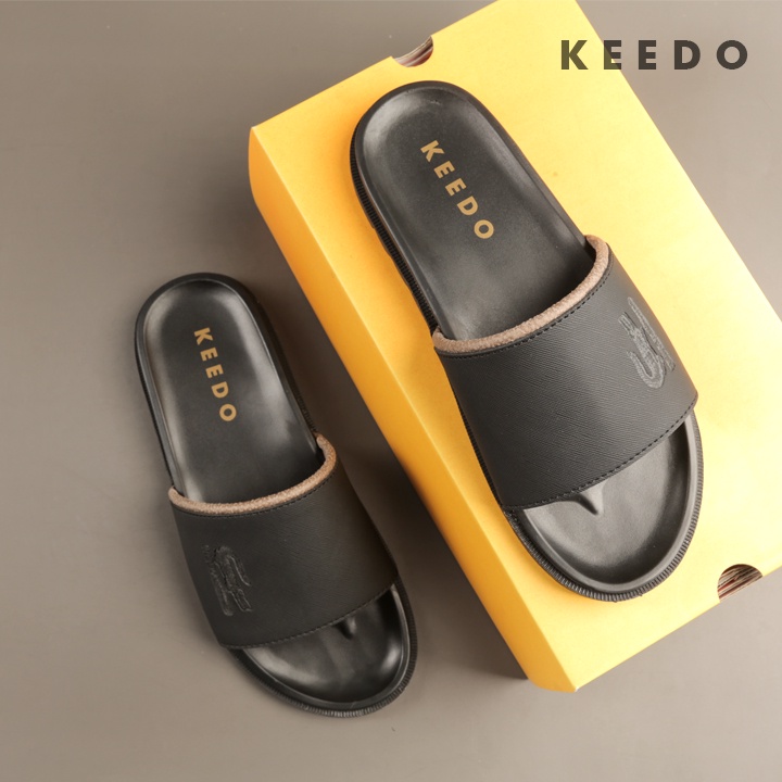 Dép nam quai ngang, Dép da nam mẫu đẹp KEEDO KD2636