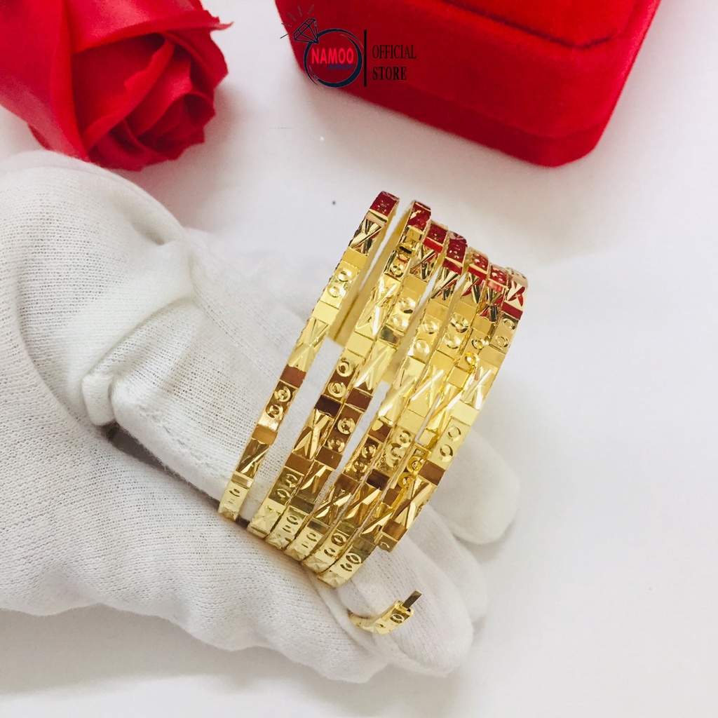 Lắc Tay Ximen Nữ L125, Bộ Vòng Tay 7 CHiếc Cao Cấp Mạ 24k Namoo Jewelry