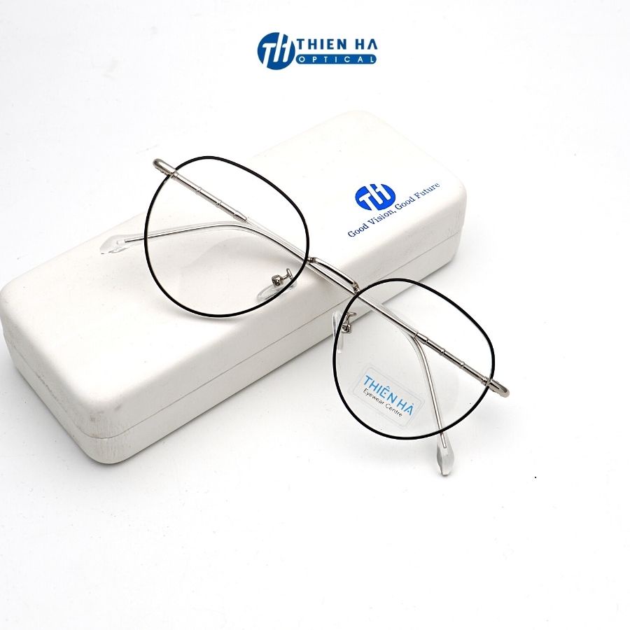 Gọng kính tròn nam nữ THIÊN HÀ OPTICAL dáng đa giác chất liệu thép ko gỉ chắc chắn trẻ trung nhiều màu TH6895