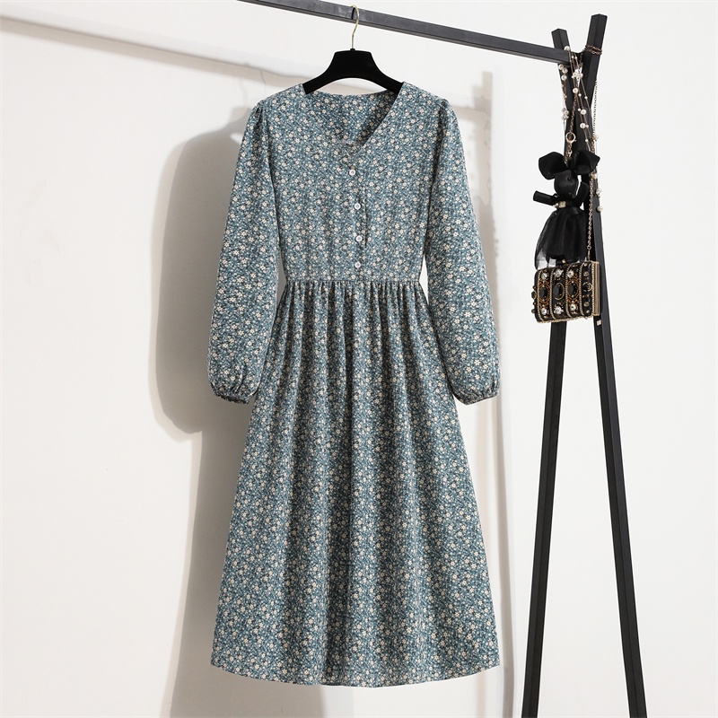 Đầm Chiffon Chữ A Tay Dài In Họa Tiết Hoa Phong Cách Hồi Giáo Thời Trang Cho Nữ